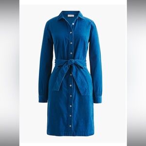 J.Crew Long-sleeve corduroy shirt-dress
Size 8 Seaport Blue